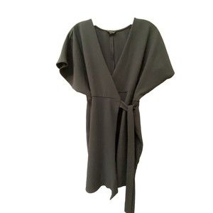 Topshop Short Sleeve Black Wrap Dress Size 8